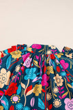 Printed Notched Lantern Sleeve Mini Dress - Trendsi - Flyclothing LLC