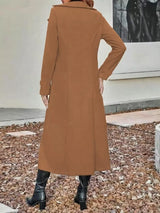 Full Size Double-Breasted Longline Trench Coat Plus Size - Trendsi - Flyclothing LLC