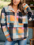 Color Block Half Snap Long Sleeve Sweatshirt - Trendsi - Flyclothing LLC