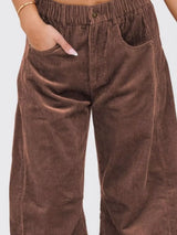 Corduroy Wide Leg Pants - Trendsi - Flyclothing LLC