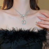 Alloy Crystal Geometric Pendant Necklace - Trendsi - Flyclothing LLC