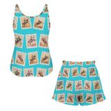 Baha Ranch Stamped Rodeo Cowboy Tank Shorts Lounge Pajama Set Made in America