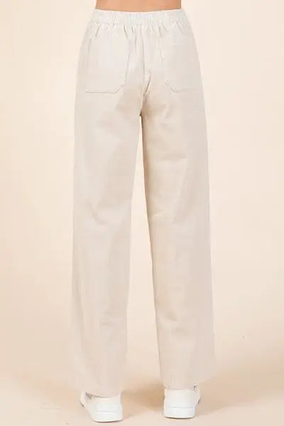 Mittoshop Corduroy Back Elastic Waist Pants - Trendsi - Flyclothing LLC