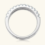 925 Sterling Silver Moissanite Double Layered Ring - Trendsi - Flyclothing LLC