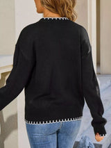 Lemon Round Neck Sweater - Trendsi - Flyclothing LLC