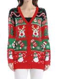 Reindeer Button Up Long Sleeve Cardigan - Trendsi - Flyclothing LLC