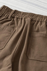 Half Elastic Waist Straight Pants - Trendsi - Flyclothing LLC