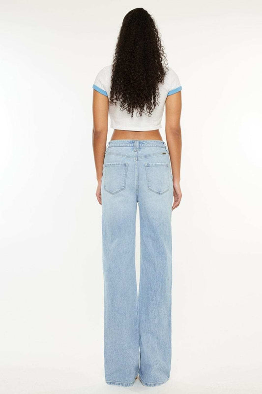 Kancan Distressed High Waist Straight Jeans - Trendsi - Flyclothing LLC