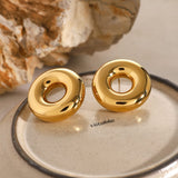 Stainless Steel Cutout Round Shape Earrings - Trendsi