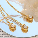 18K Gold-Plated Pearl Pendant Necklace - Trendsi