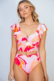 White Birch Full Size Floral Two Piece Swim Set - Trendsi