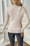 Mock Neck Long Sleeve Sweater - Trendsi - Flyclothing LLC
