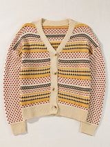 Vintage Patterned Button-Down Cardigan - Trendsi - Flyclothing LLC