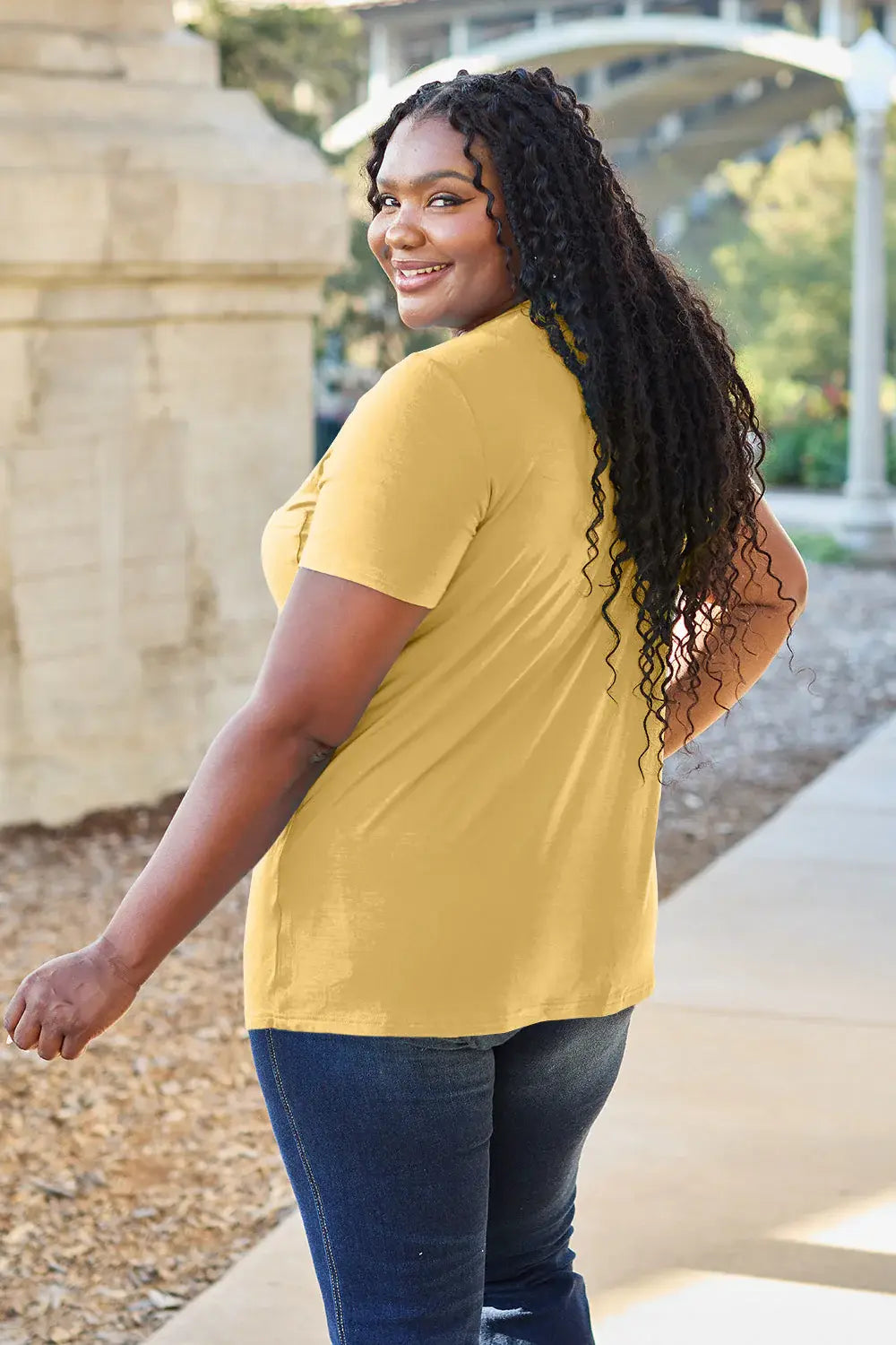 Basic Bae Bamboo Full Size V-Neck Short Sleeve T-Shirt - ShopBasicbae - Flyclothing LLC
