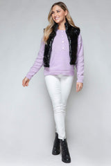 Snobbish Zip Up Turtleneck Shiny Quilted Vest - Trendsi - Flyclothing LLC