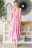 Reborn J Ruffled Sleeveless Tiered Midi Dress - Trendsi