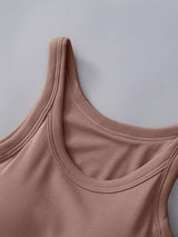 Round Neck Tank with Bra - Trendsi - Flyclothing LLC