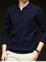 Men's Full Size Collared Neck Long Sleeve Polo Plus Size - Trendsi - Flyclothing LLC