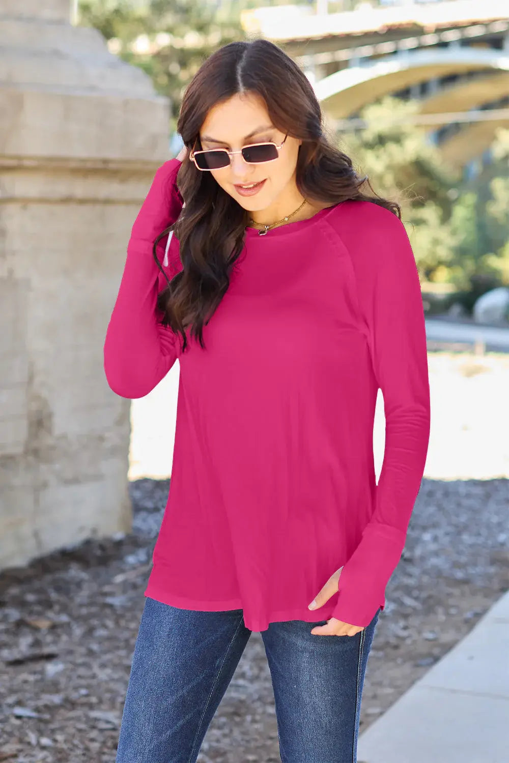 Basic Bae Full Size Round Neck Long Sleeve T-Shirt - ShopBasicbae - Flyclothing LLC