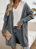 Devine Open Front Long Sleeve Cardigan - Trendsi - Flyclothing LLC