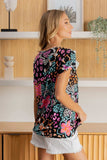 Sew In Love Full Size Printed Short Sleeve Top - Trendsi - Flyclothing LLC