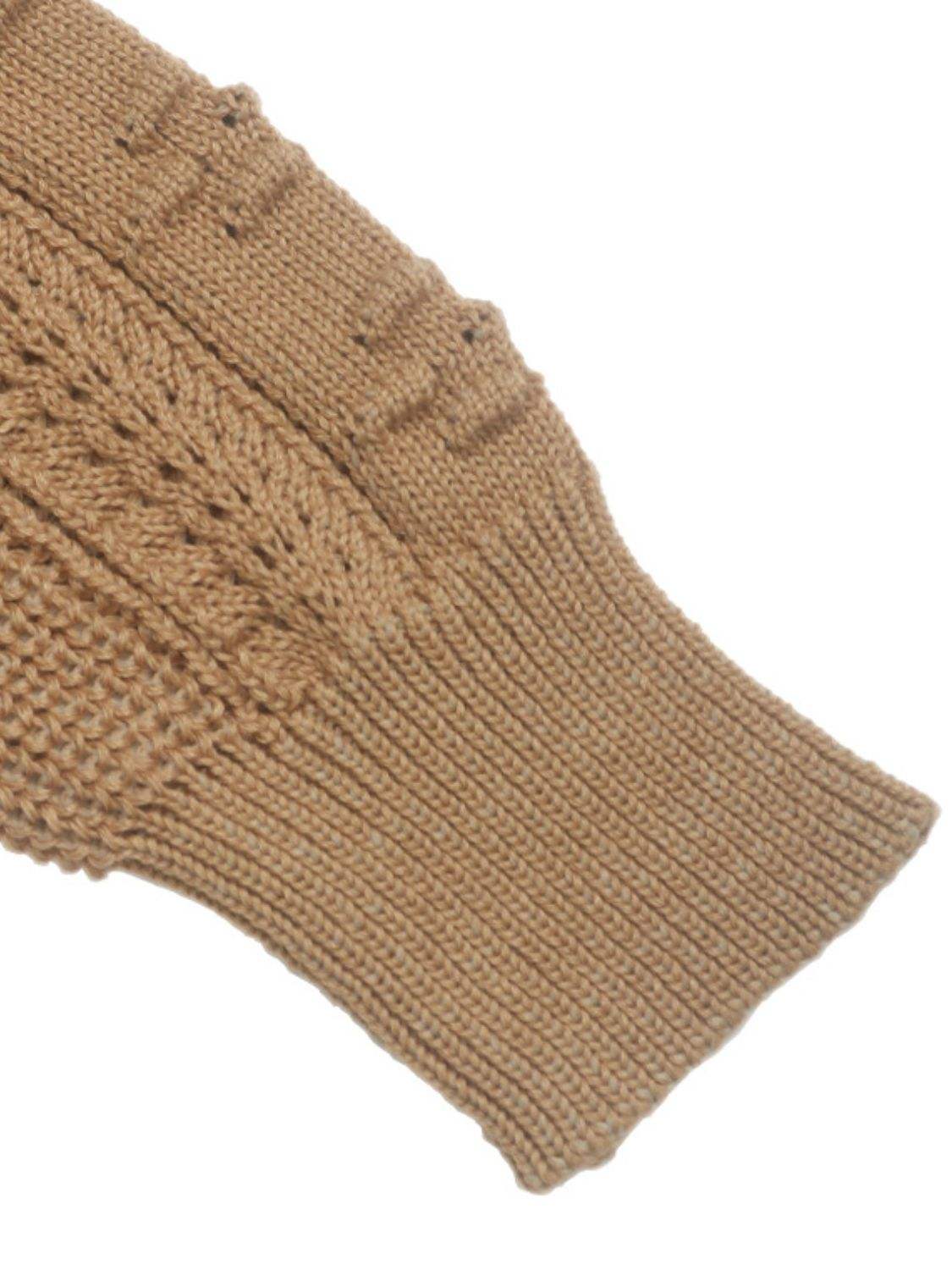 Openwork Round Neck Long Sleeve Sweater - Trendsi - Flyclothing LLC