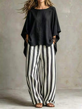 Full Size Solid Color Top and Pants Set Plus Size - Trendsi - Flyclothing LLC