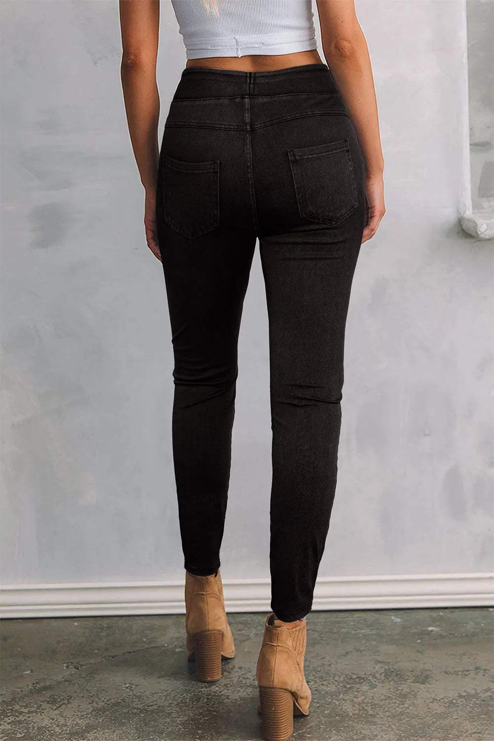 Skinny Jeans with Pockets - Trendsi - Flyclothing LLC