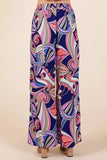 Mittoshop Abstract Print Elastic Waist Wide Leg Pants - Trendsi