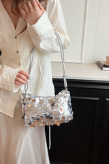 Sequin Knotted Straps Shoulder Bag - Trendsi