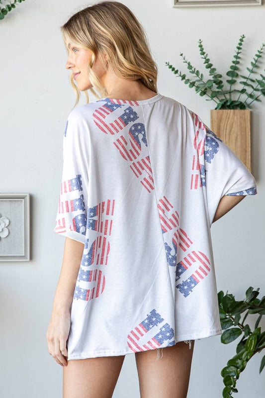 HOPELY Letter Graphic Round Neck T-Shirt - Trendsi