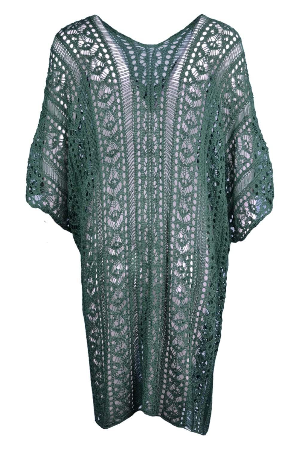 Cutout V-Neck Cover-Up with Tassel - Trendsi - Flyclothing LLC