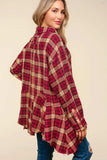 Haptics Plaid Button Down Sharkbite Shirt - Trendsi - Flyclothing LLC