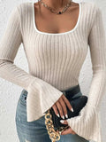 Scoop Neck Long Sleeve T-Shirt - Trendsi - Flyclothing LLC