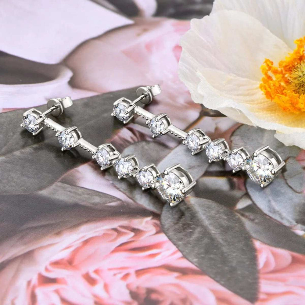 4 Carat Moissanite 925 Sterling Silver Earrings - Trendsi - Flyclothing LLC