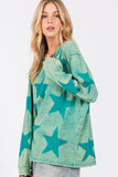 SAGE + FIG Mineral Wash Star Pattern T-Shirt - Trendsi