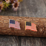 2 Piece Drip Oil US Flag Brooch - Trendsi