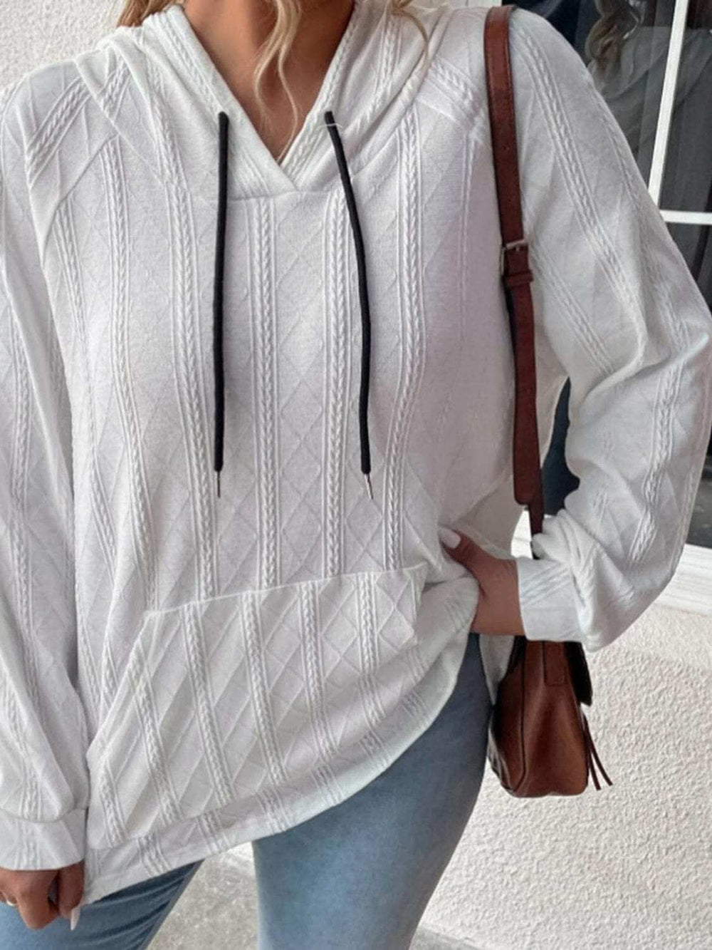 Full Size Drawstring Long Sleeve Hoodie - Trendsi - Flyclothing LLC