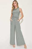 Basic Bae Full Size Ribbed Tank and Wide Leg Pants Set - Trendsi - Flyclothing LLC