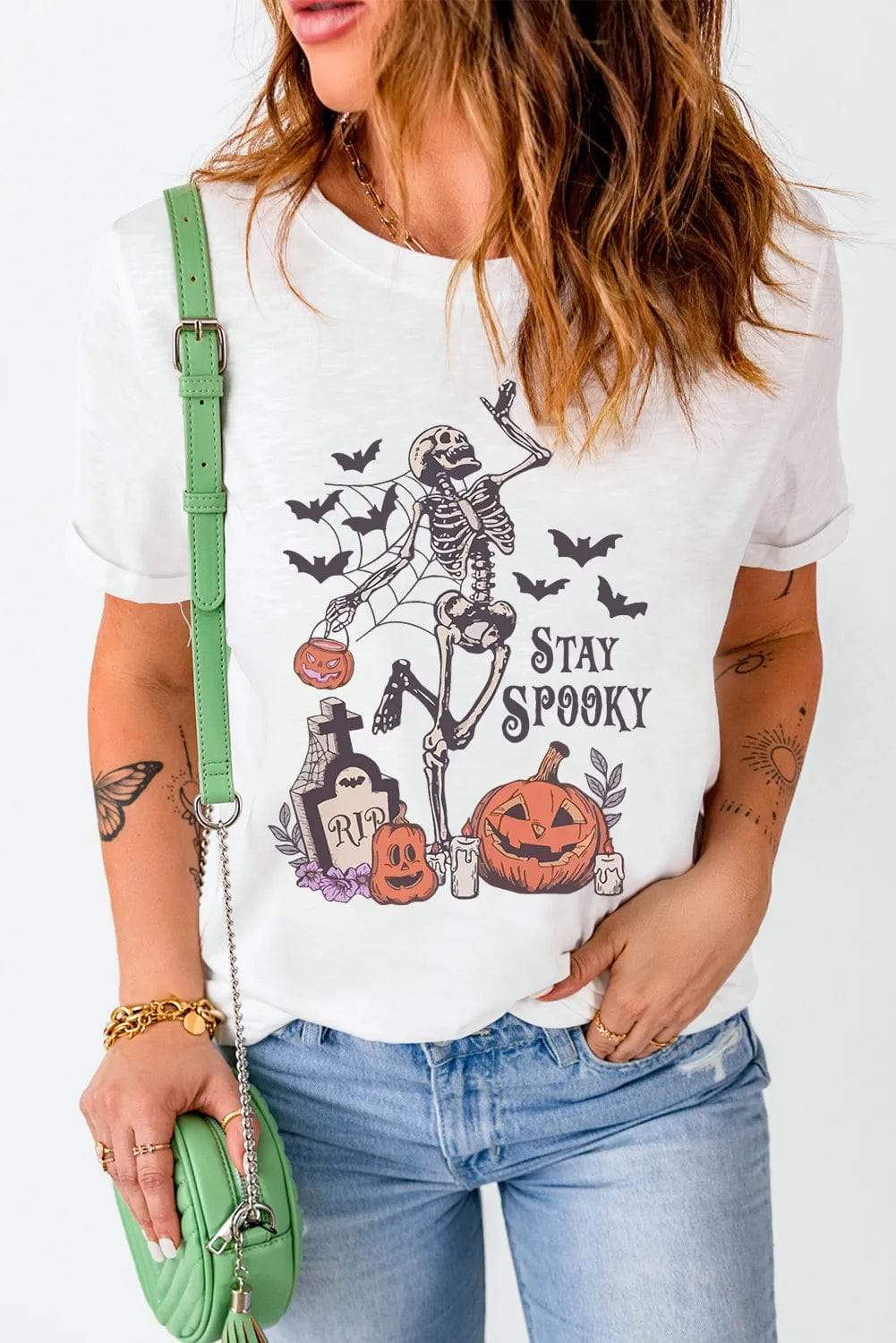Graphic Round Neck Short Sleeve T-Shirt - Trendsi - Flyclothing LLC