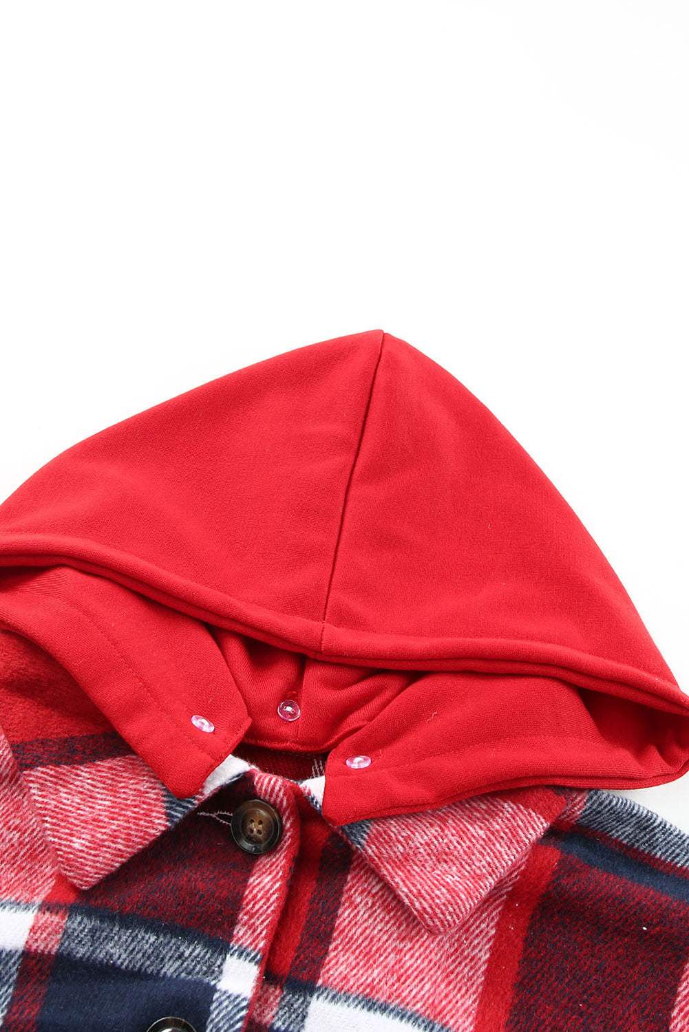 Plaid Button Up Hooded Shacket - Trendsi - Flyclothing LLC