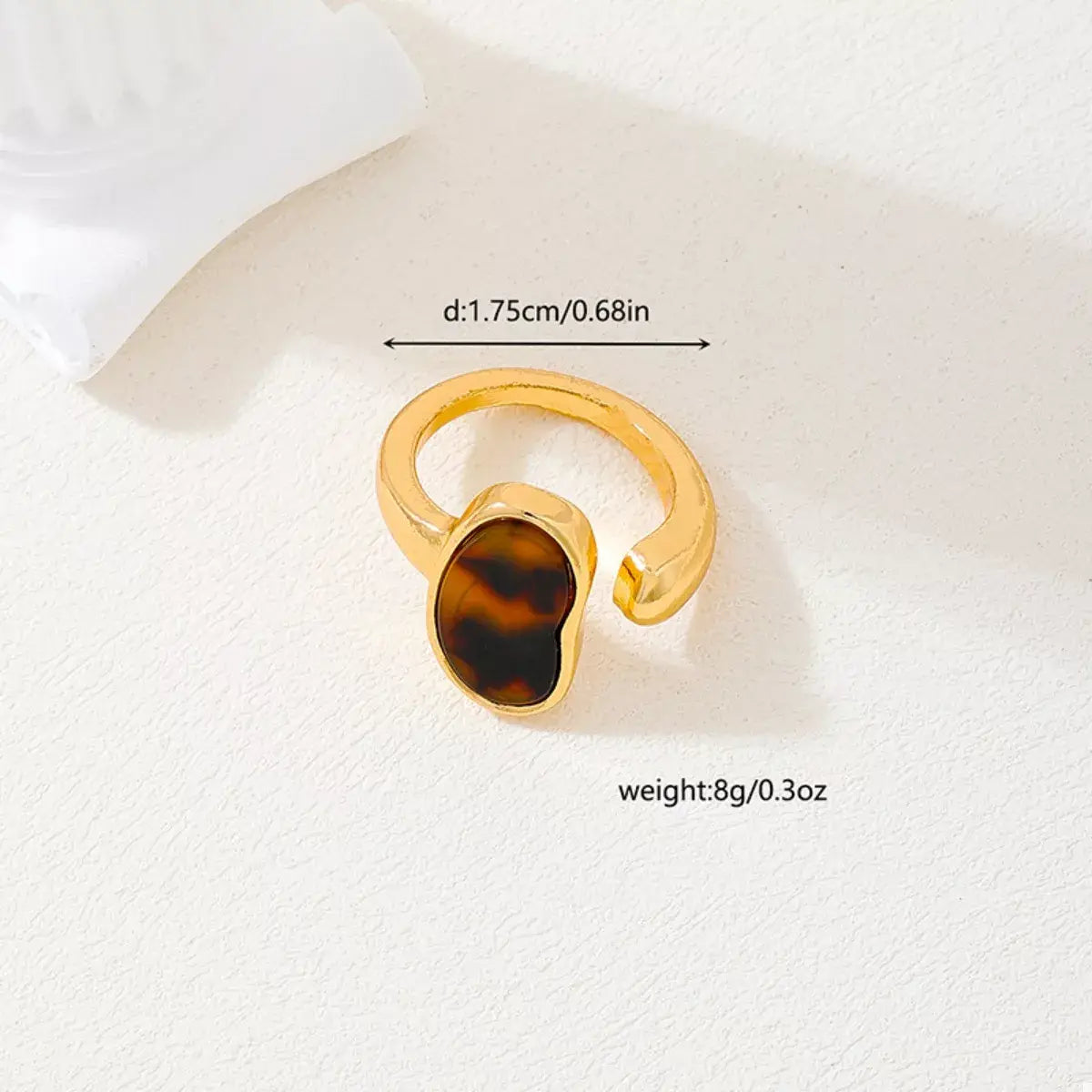 18K Gold-Plated Oval Open Ring - Trendsi - Flyclothing LLC