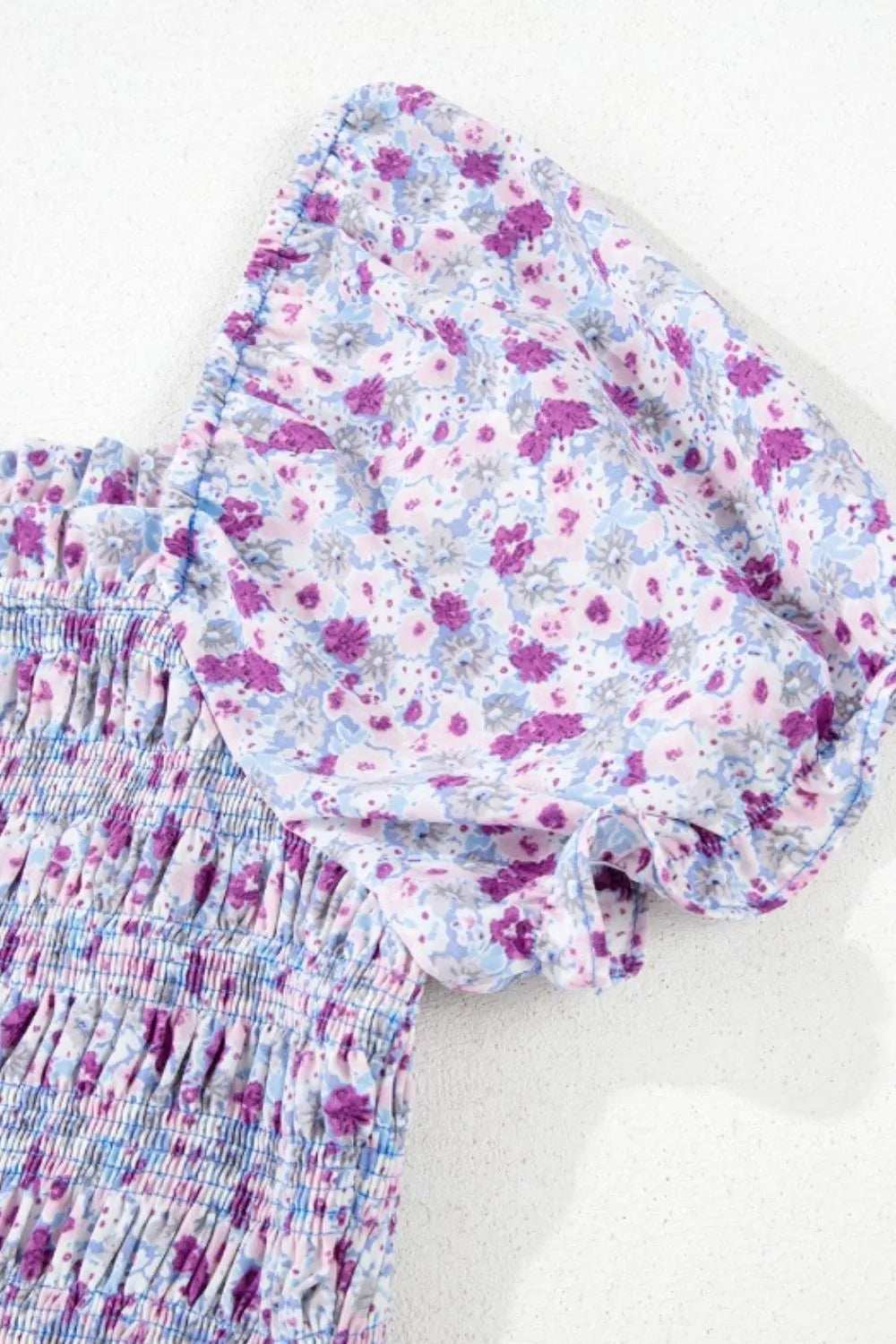 Tiered Floral Shirred High Waist Maxi Dress - Trendsi - Flyclothing LLC