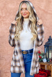And The Why Plaid Open Front Hooded Shacket - Trendsi - Flyclothing LLC