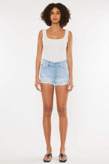 Kancan Distressed Button Fly Denim Shorts - Trendsi - Flyclothing LLC