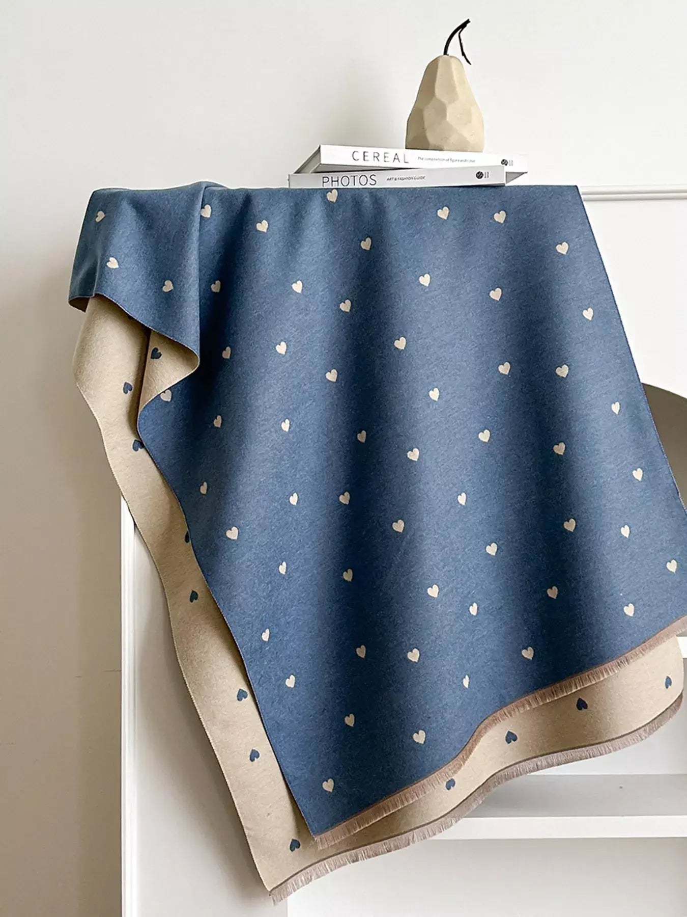 Heart Raw Hem Scarf - Trendsi - Flyclothing LLC