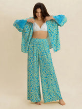 Open Front Printed Top and Pants Set - Trendsi - Flyclothing LLC