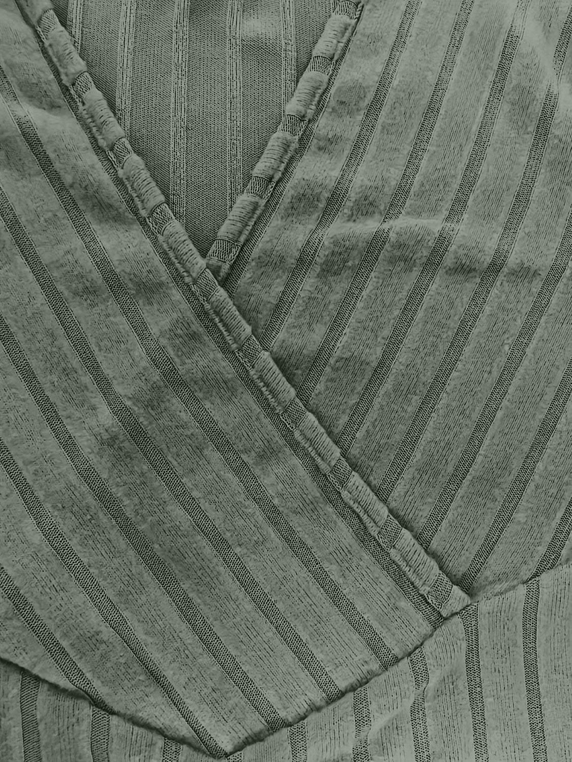 Ribbed Surplice Long Sleeve T-Shirt - Trendsi - Flyclothing LLC