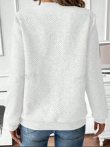 Quarter Zip Textured Long Sleeve Sweatshirt - Trendsi - Flyclothing LLC