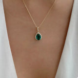 18K Gold-Plated Teardrop Pendant Necklace - Trendsi - Flyclothing LLC